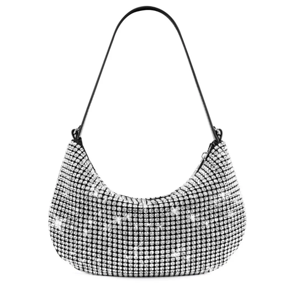 MONTANA WEST Sparkly Rhinestone Clutch Shoulder Hobo Bag NWT